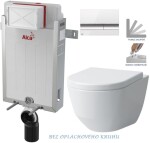 ALCADRAIN Renovmodul - předstěnový instalační systém s bílým/ chrom tlačítkem M1720-1 + WC LAUFEN PRO RIMLESS + SEDÁTKO AM115/1000 M1720-1 LP1