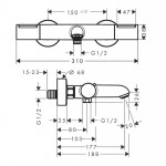 HANSGROHE - Ecostat Element Termostatická vanová baterie, chrom 13347000