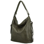 Stylový dámský koženkový kabelko-batoh Dexy, tmavě zelený