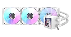 DarkFlash DV360S bílá / AiO chladič CPU / 3x 120 mm / ARGB podsvícení / LCD displej / 800-1800 RPM / 30 dB / Intel + AMD (DV360S WHITE)