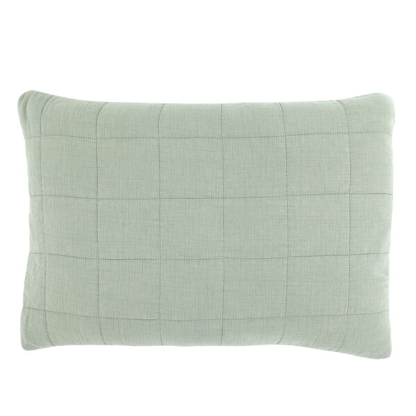 Chic Antique Prošívaný povlak na polštář Aix Vintage Verte 60 × 40 cm, zelená barva, textil