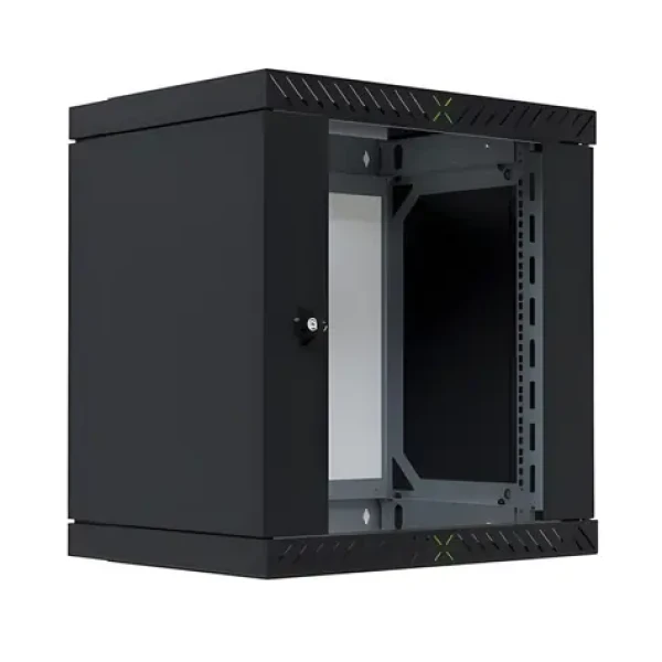 EFB WGX-1206TS.G1 černá / Nástěnný rozvaděč / 19" / 12U / 600×600 mm / skleněné dveře / nosnost 60 kg (WGX-1206TS.G1)