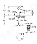 GROHE - Swift Umyvadlová baterie s výpustí Push-Open, studený start, chrom 24329001