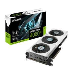 GIGABYTE GeForce RTX 4060 Ti EAGLE OC ICE 8GB / 1830-2505 MHz / 8GB D6 / 128-bit / 2x HDMI 2x DP / (8) 500W (GV-N406TEAGLEOC ICE-8GD)