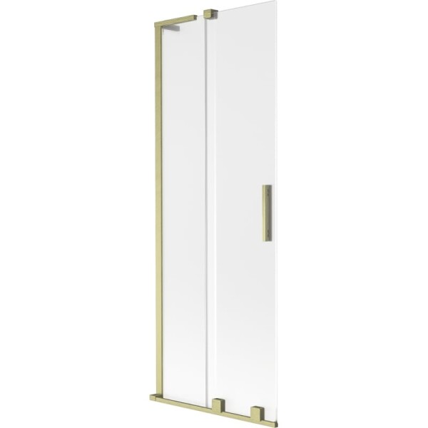 MEXEN/S - Velar L dvoukřídlá posuvná vanová zástěna 70 x 150, dekor, zlatá kartáčovaná 896-070-003-31-55