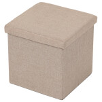 Taburet s úložným prostorem, látka krémová