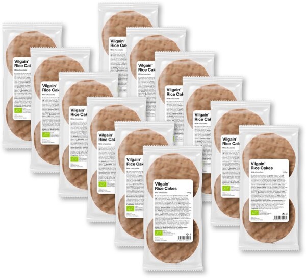 Vilgain Rýžové chlebíčky BIO – 12× mléčná čokoláda 100 g
