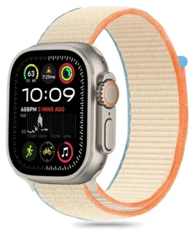 Tech-Protect Nylon béžová / Řemínek pro Apple Watch 6/7/8/9/10/SE/Ultra 1/2 / 44/45/46/49 mm