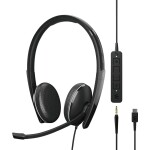 EPOS neu Sluchátka On Ear kabelová stereo černá Potlačení hluku regulace hlasitosti, Vypnutí zvuku mikrofonu telefon