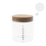 Bastion Collections Dóza s dřevěným víkem Storage 13 cm srdíčka, čirá barva, přírodní barva, sklo, dřevo