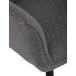 Židle jídelní, snadno čistitelná šedá látka, černý matný lak, kovové nohy