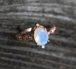 Emporial prsten 14k zlato Vermeil GU-DR190780R-ROSEGOLD-MOONSTONE-ZIRCON Velikost: 5 (EU: 49-50)