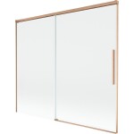 MEXEN/S - Rox vanová zástěna 2-křídlová posuvná 180 x 150, transparent, měď kartáčovaná 8C9-180-001-65-00