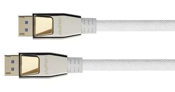 Python DisplayPort 2.0 bílá / Přípojný kabel DisplayPort - DisplayPort / 8K 60Hz / 54 Gbit/s / 3 m / Nylon (DP20-PY030W)