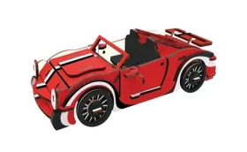 Dřevěné 3D puzzle Červený kabriolet