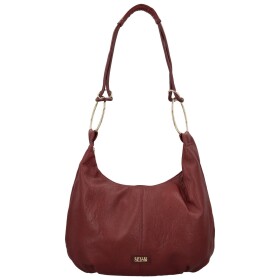Módní dámská koženková kabelka na rameno Coveri Larbi, vínová