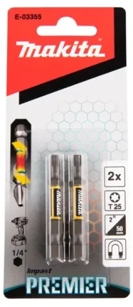 Makita E-03355 Impact Premier (E-form) Sada torzních bitů T25-50mm (2 ks) (E-03355)