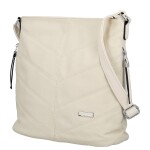 Zajímavá dámská koženková crossbody kabelka Denisa, béžová
