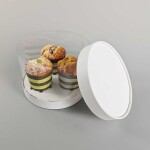 Cake star Plastový kulatý box na cupcakes nebo Bento dort bílý 1 patro (na 3ks)