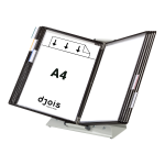 Djois pultový nerezový stojan, antimikrobiální - Sterifold, 10 rámečků A4, rámečky černé, 1 set