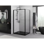 MEXEN/S - Exo sprchový kout dveře křídlové 80 x 90, transparent, černá 814-080-090-70-00