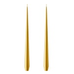 Ester & erik Svíčka Taper 32 cm – 90 Gold Metallic – set 2 ks, zlatá barva, vosk