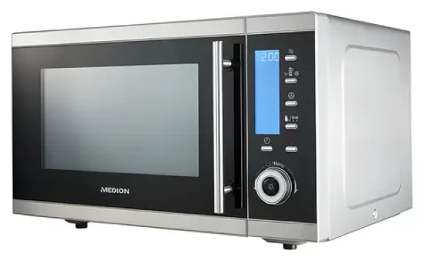 Medion MD15501 stříbrno-černá / Mikrovlnná trouba / 2500 W / 25 l / horkovzdušná / gril (50076186)