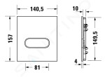 DURAVIT - DuraSystem Ovládání splachování pisoáru, bílé sklo WD5005012000