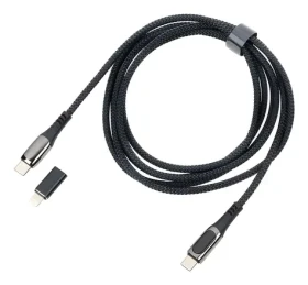 TROIKA SPEEDY XL černá / Nabíjecí kabel / USB-C - USB-C/Lightning / PD 100W / 2 m (CBL20/BK)