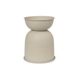 Ferm Living Kovový květináč Hourglass Cashmere Extra Small, béžová barva, kov