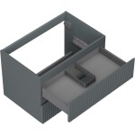 MEXEN/S - Rivel koupelnová skříňka pod umyvadlo 70, 2 zásuvky, reliéf , grafit mat 91A20-07047-2-BFF66