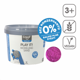 Creall modelovací písek Play it!, 750 g, kelímek, fialový