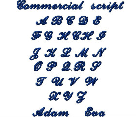 Výšivka jméno Commercial script