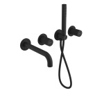 SAPHO - ULTRATAP podomítková vanová baterie s hubicí a ruční sprchou, 2 výstupy, černá mat UT093TB