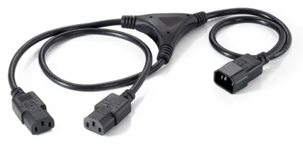Equip C14 - 2x C13 černý / Y napájecí kabel / 1,6 m / 250 V / 10 A (112210)