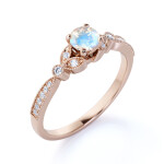 Emporial prsten 14k zlato Vermeil DR14630R-ROSEGOLD-MOONSTONE-ZIRCON Velikost: 10 (EU: 61-63)