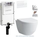 LAUFEN Podomít. systém LIS TW1 SET s bílým tlačítkem + WC LAUFEN PRO RIMLESS + SEDÁTKO H8946630000001BI LP1