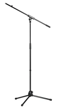 Mikrofonní stojan s výsuvným ramenem černý / Stojan pro mikrofon / rameno 805 mm / výška 900-1600 mm (21070)