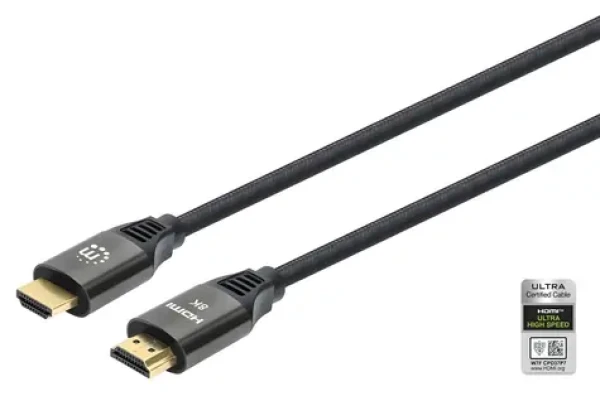 Manhattan Ultra High Speed černá / HDMI kabel / HDMI (M) - HDMI (M) / 1 m / Ethernet / 48 Gbit/s / HDCP 2.3 (355933)