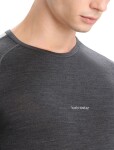 Pánské merino triko dlouhý rukáv ICEBREAKER Mens 125 ZoneKnit LS Crewe, Jet Heather/Black/Metro Heather velikost: L