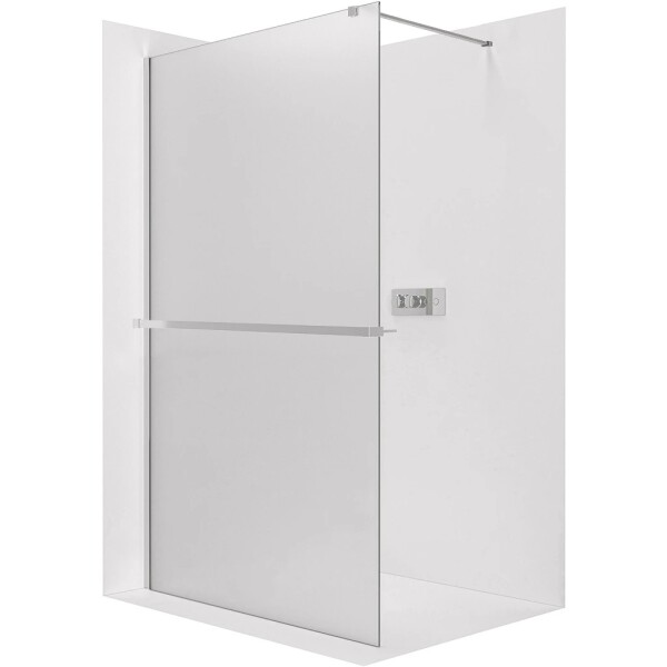 CERANO Sprchová zástěna Walk-in Onyx Cube L/P - 8 mm + polička/držák na ručníky - hranatá vzpěra - chrom, mléčné sklo - 90x200 cm