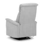 Polohovací křeslo s elektrickým ovládáním, potah stříbrná látka