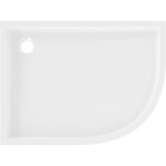 MEXEN - Flow+ Sprchová vanička čtvrtkruh asymetrická levá 100 x 80, bílá lesk 46Q108010LH