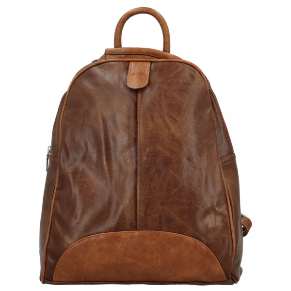 Trendy dámský koženkový kabelko-batůžek Eligio, hnědý