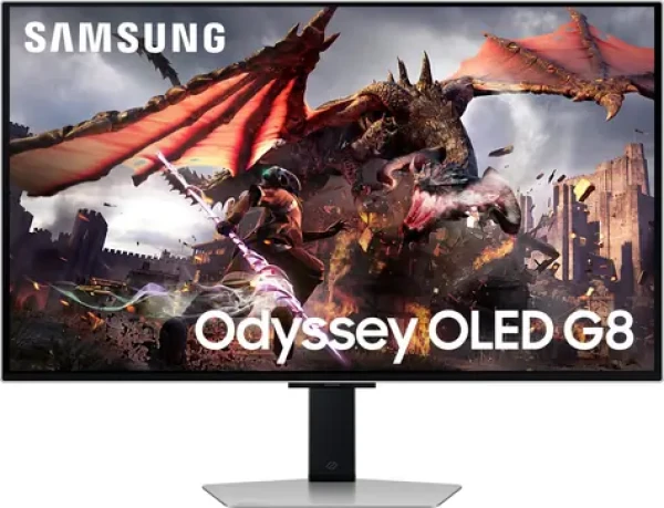 32" Samsung Odyssey G8 OLED stříbrná / Monitor / 3840x2160 / 240Hz / HDR10+ Gaming / HDMI / DP / Wi-Fi (LS32DG802SUXEN)