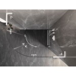 MEXEN/S - Lunar L sprchový kout čtvrtkruh křídlový pravá 90 x 70, transparent, bílá 833L-090P-070L-20-00