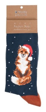 Pánské ponožky Wrendale Designs Festive Fox - Liška, vánoční