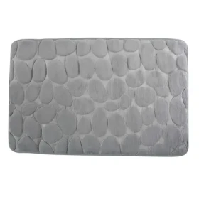 MSV PEBBLES koupelnová předložka 40 x 60 cm šedá / Polyester, PU pěna / Protiskluzová