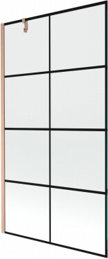MEXEN/S - Next vanová zástěna FIX 100 x 150, černá vzor, měď kartáčovaná - 895-100-000-00-70-77 895-100-000-00-77-65