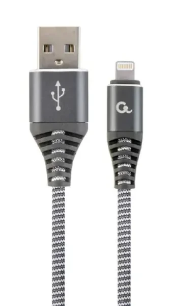 Gembird CC-USB2B-AMLM-2M-WB2 Lightning, šedý, bílý